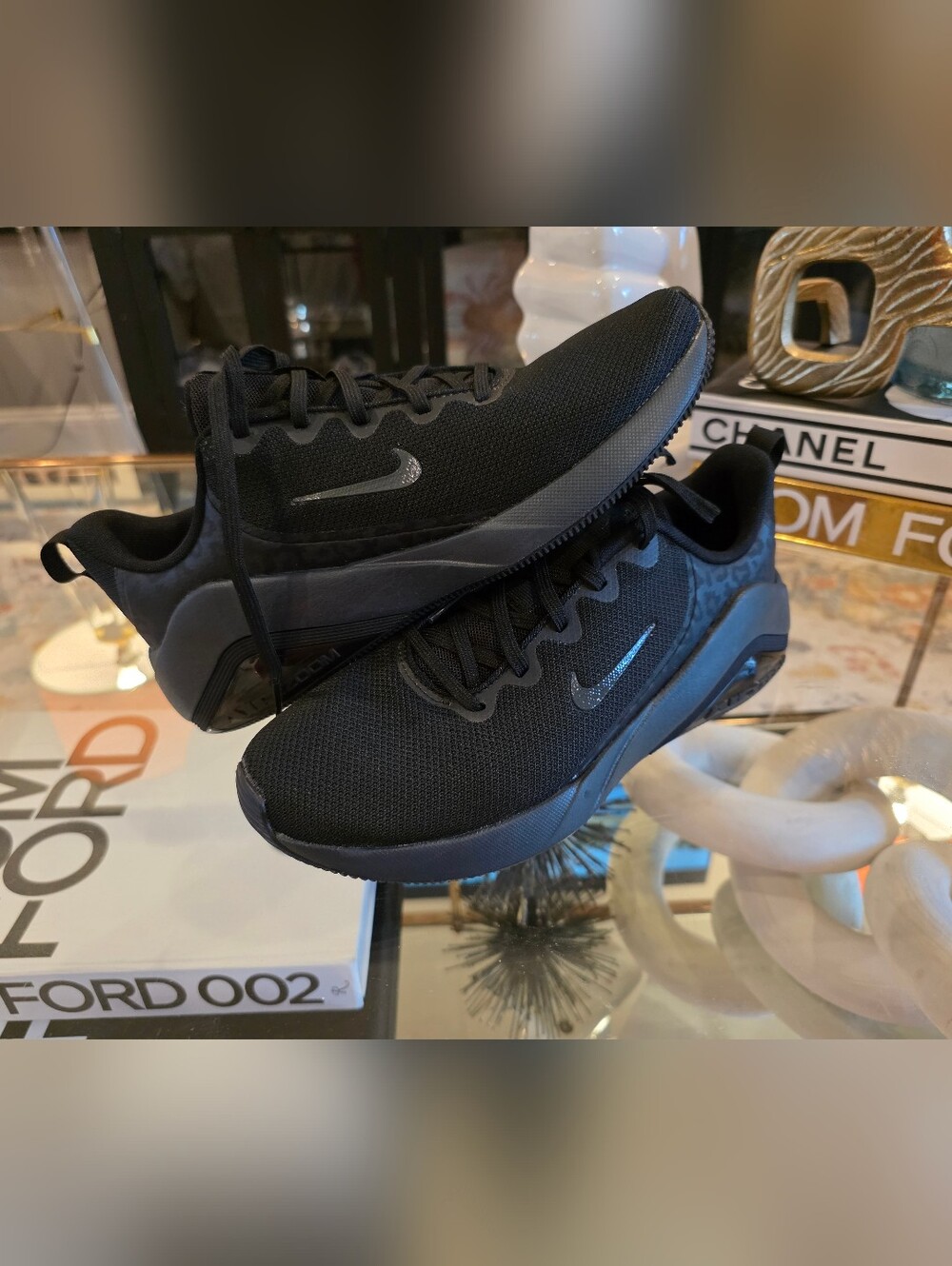 Nike Air Zoom Black With Leopard Trainers Women Size 9.5 NEW
